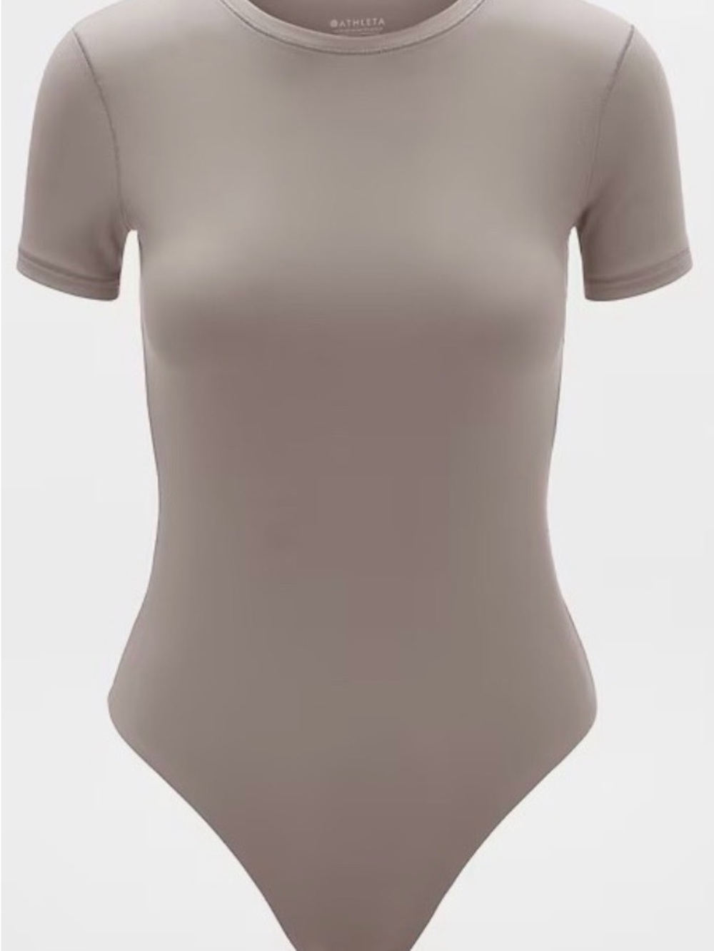 Athleta Short Sleeve Scoop Bodysuit - Taupe